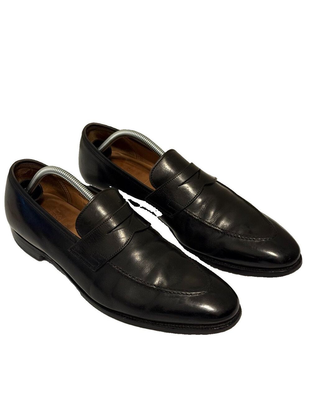 Crockett & Jones Sydney Penny Loafers Black Leather Men's UK 9.5 E US 10.5
